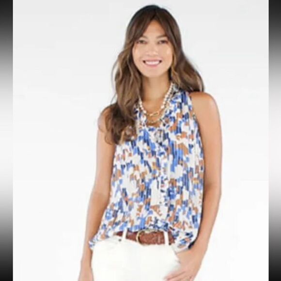 CAbi Style 6106 Jigsaw Top sleeveless shirt blouse size Mmedium - Picture 1 of 6